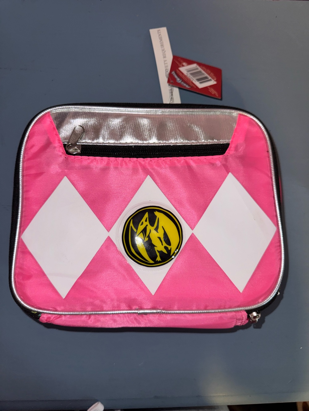 Power Ranger Pink Diamond Cosmetic Pouch with Yellow Emblem